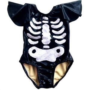 Sequin Skeleton Leotard Toddler XS 2-3 Dance Gymnastics Halloween Costume | Etsy